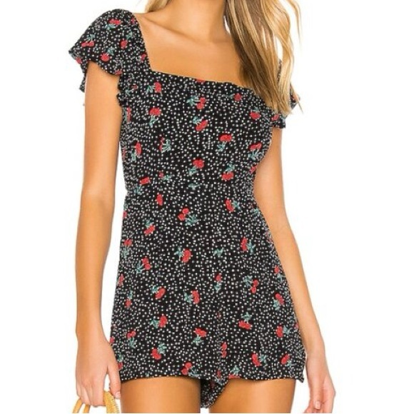 Amuse Society x Revolve Black Cherry Romper Playsuit - Picture 2 of 11